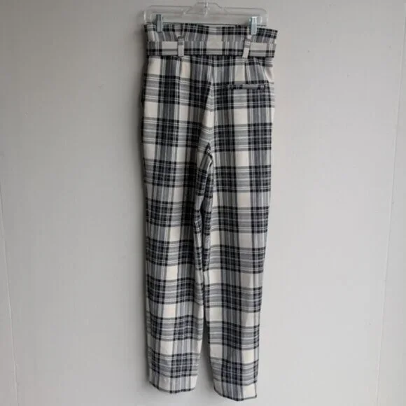 Zara plaid tie waist pants/trousers - Picture 5 of 6